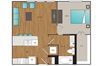 Main Street Flats 1x1 D Floor Plan Main Street Flats 1x1 D Floor Plan